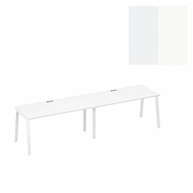 Рабочая станция на металлокаркасе Юнитекс А4 TRE (2х160) А4 Б3 025-2 БП (320x80x75) белый премиум/металлокаркас белый