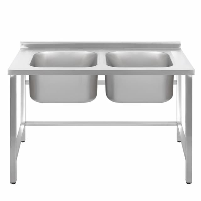 Ванна моечная двухсекционная Luxstahl ВМ2 12/6/8.5 (0.8) без фартука